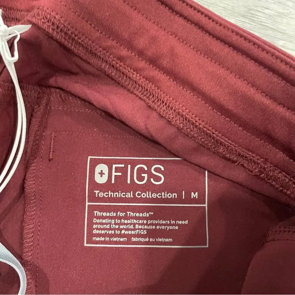 FIGS Technical Collection Axim Scrub Pants Size M Men's Red Nurse Medical T2001